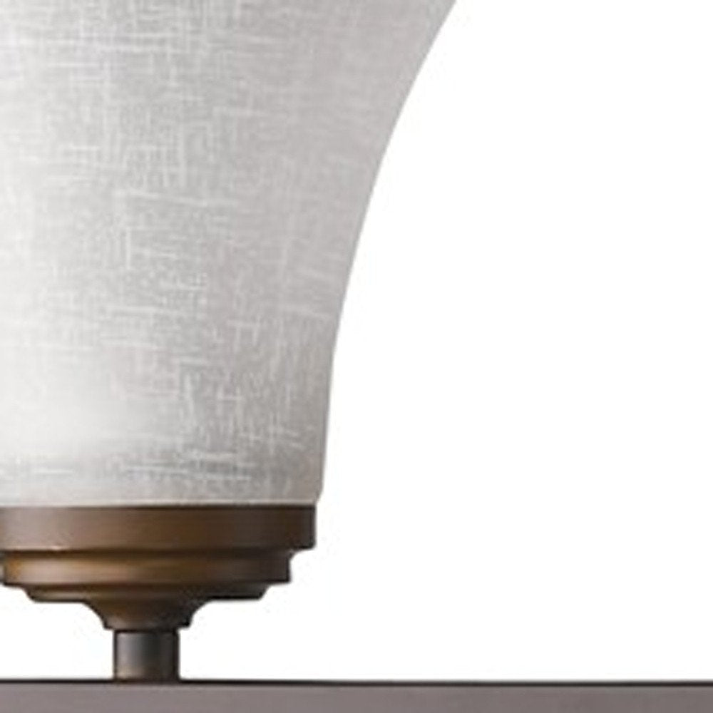 8" Bronze And White Metal and Glass Vanity Flush Mounted Sconce