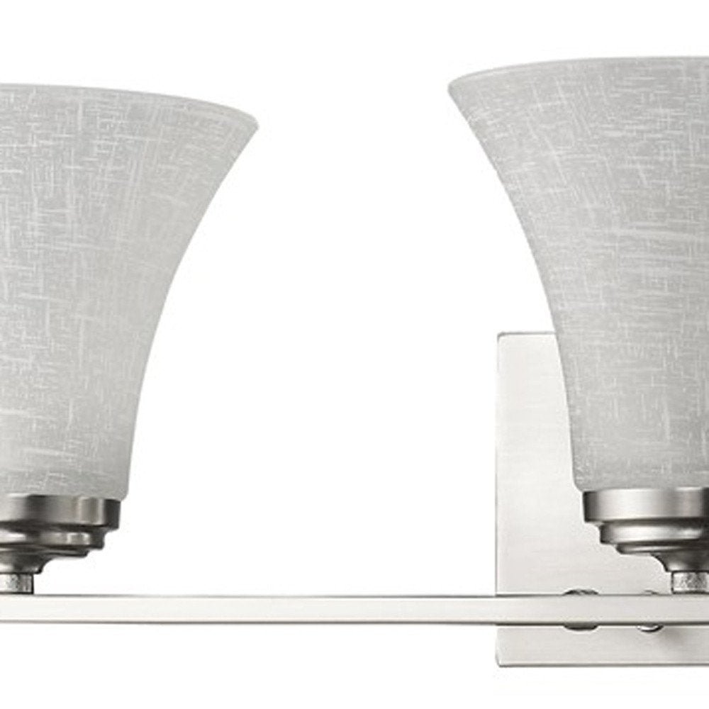 26" Silver And White Metal and Glass Three Lights Flush Mounted Sconce