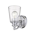 One Light Silver Glass Shade Wall Sconce on a white background
