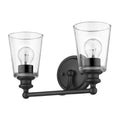 8" Black And Clear Metal Vanity Flush Mounted Sconce