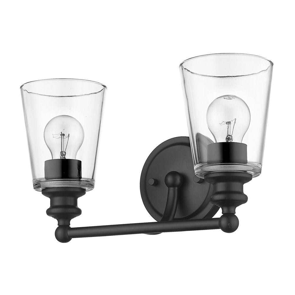 8" Black And Clear Metal Vanity Flush Mounted Sconce
