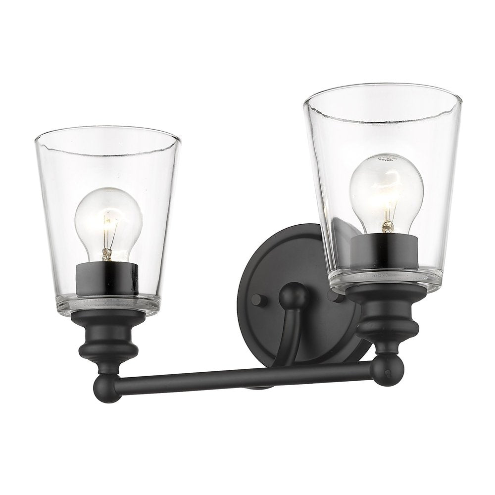 8" Black And Clear Metal Vanity Flush Mounted Sconce