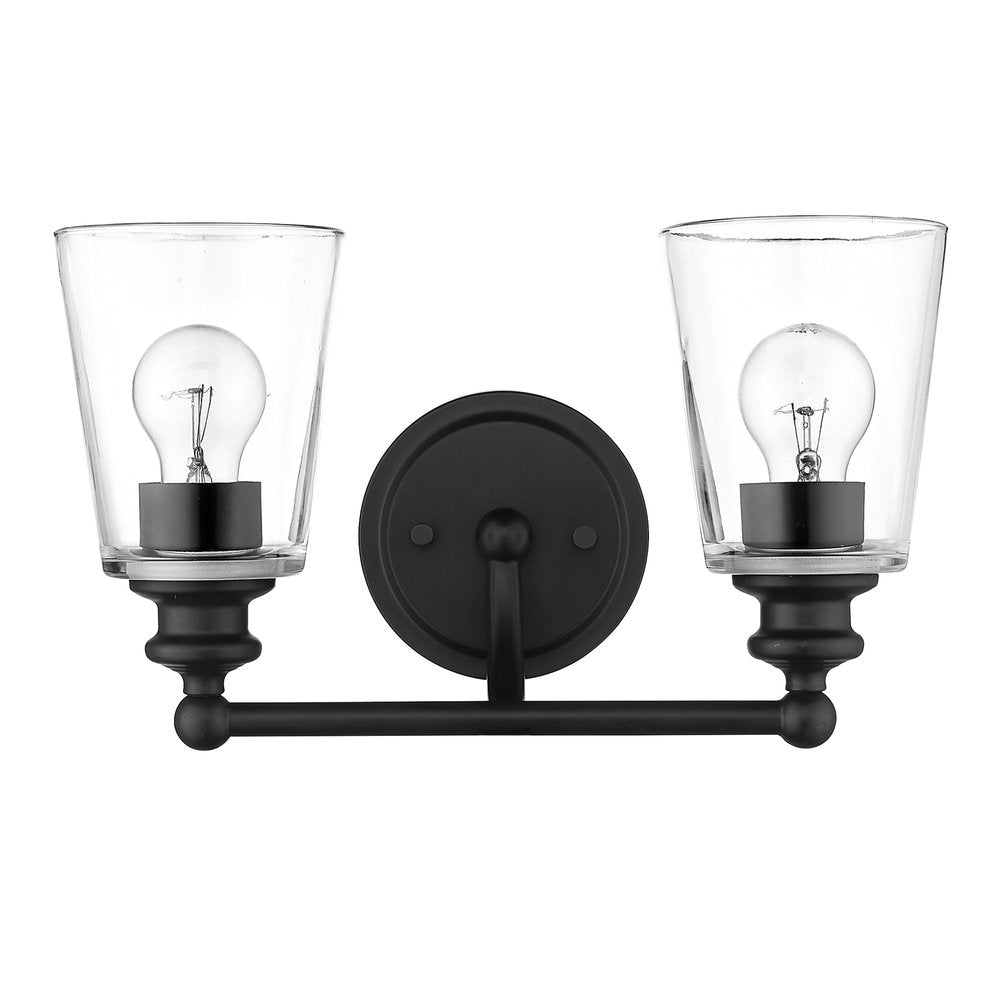 8" Black And Clear Metal Vanity Flush Mounted Sconce