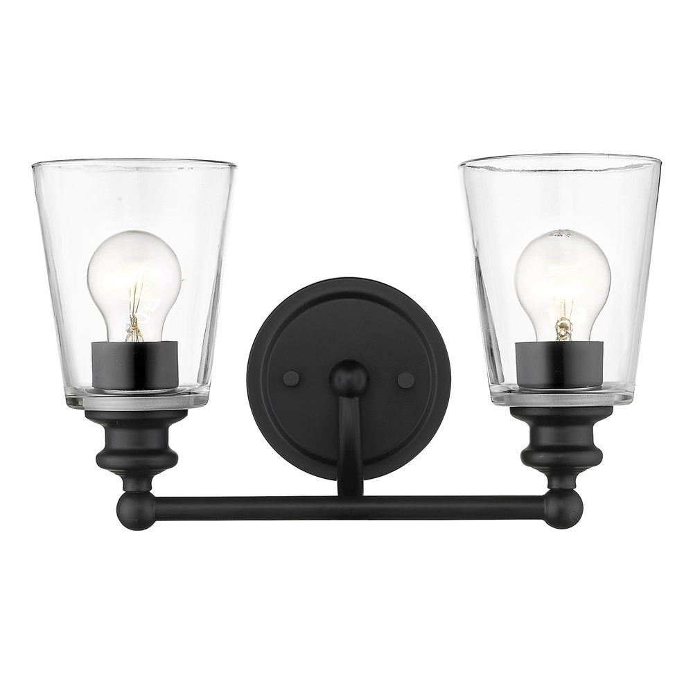 8" Black And Clear Metal Vanity Flush Mounted Sconce