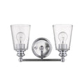 8" Silver And Clear Metal Vanity Flush Mounted Sconce