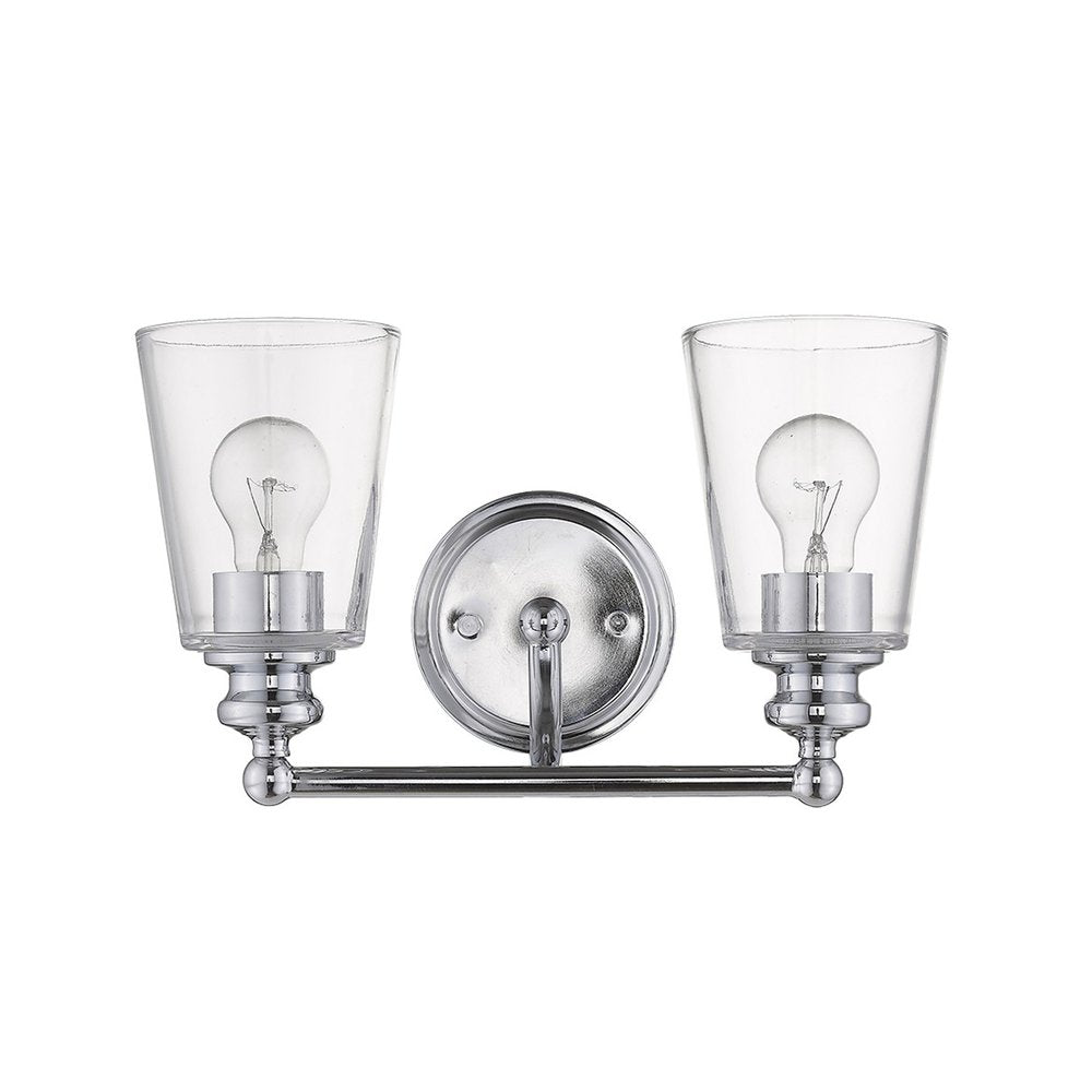 8" Silver And Clear Metal Vanity Flush Mounted Sconce