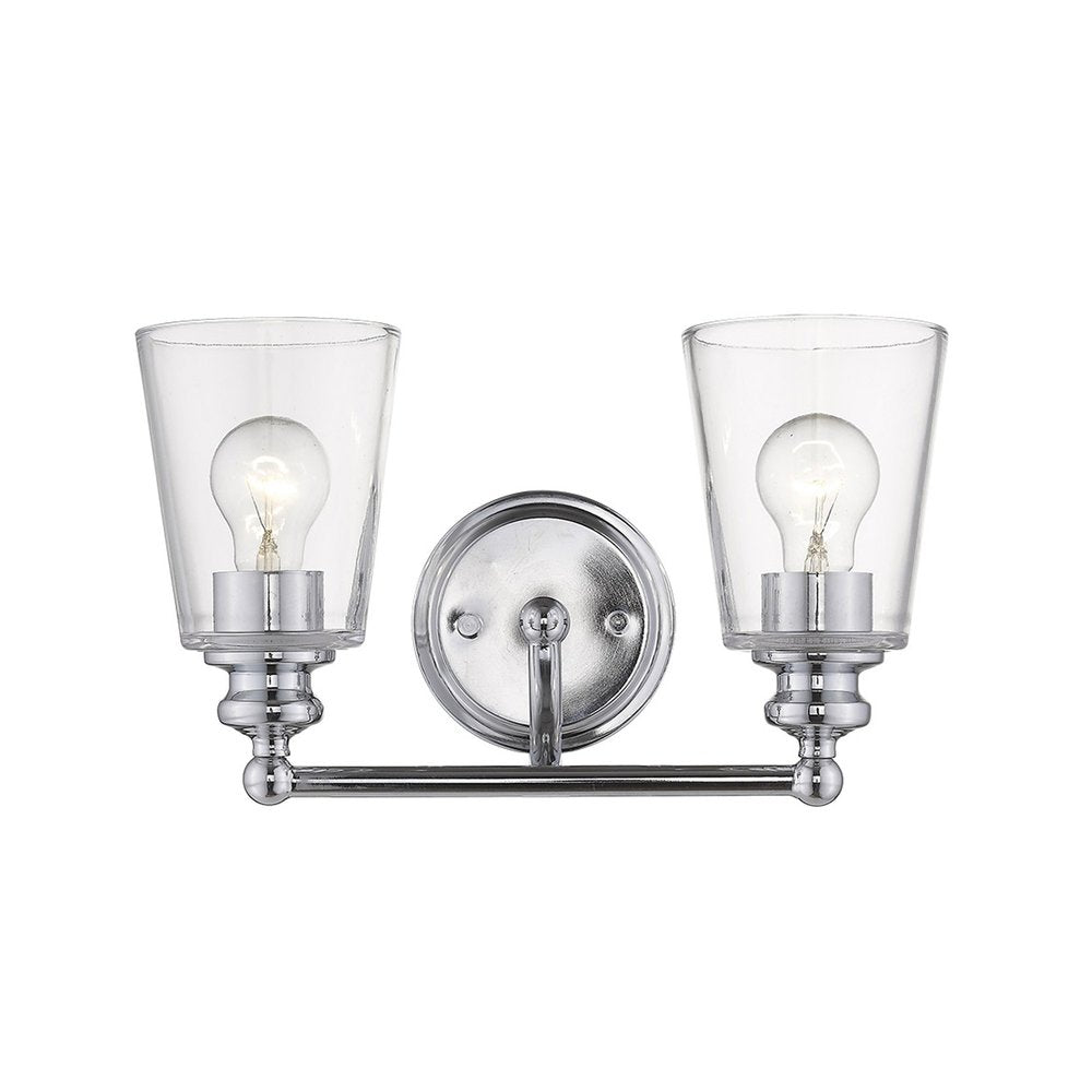 8" Silver And Clear Metal Vanity Flush Mounted Sconce