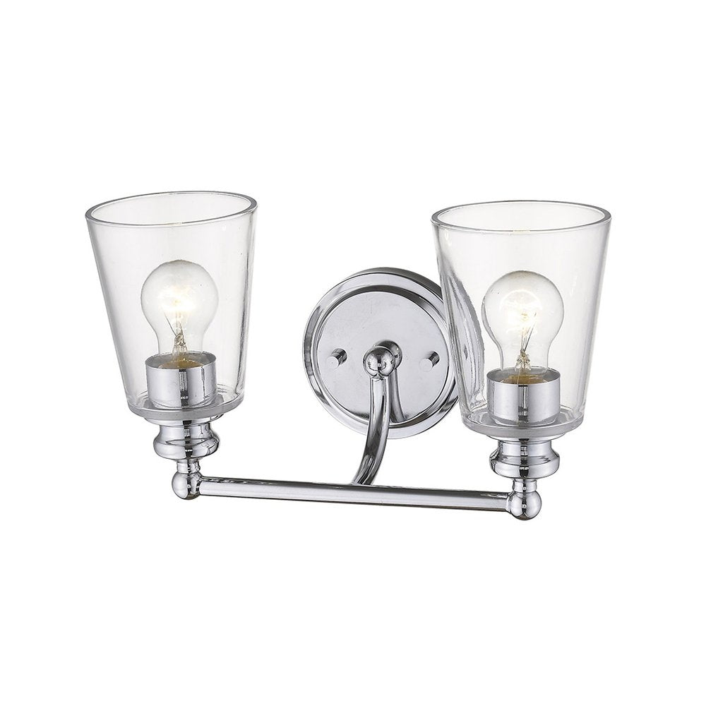 8" Silver And Clear Metal Vanity Flush Mounted Sconce