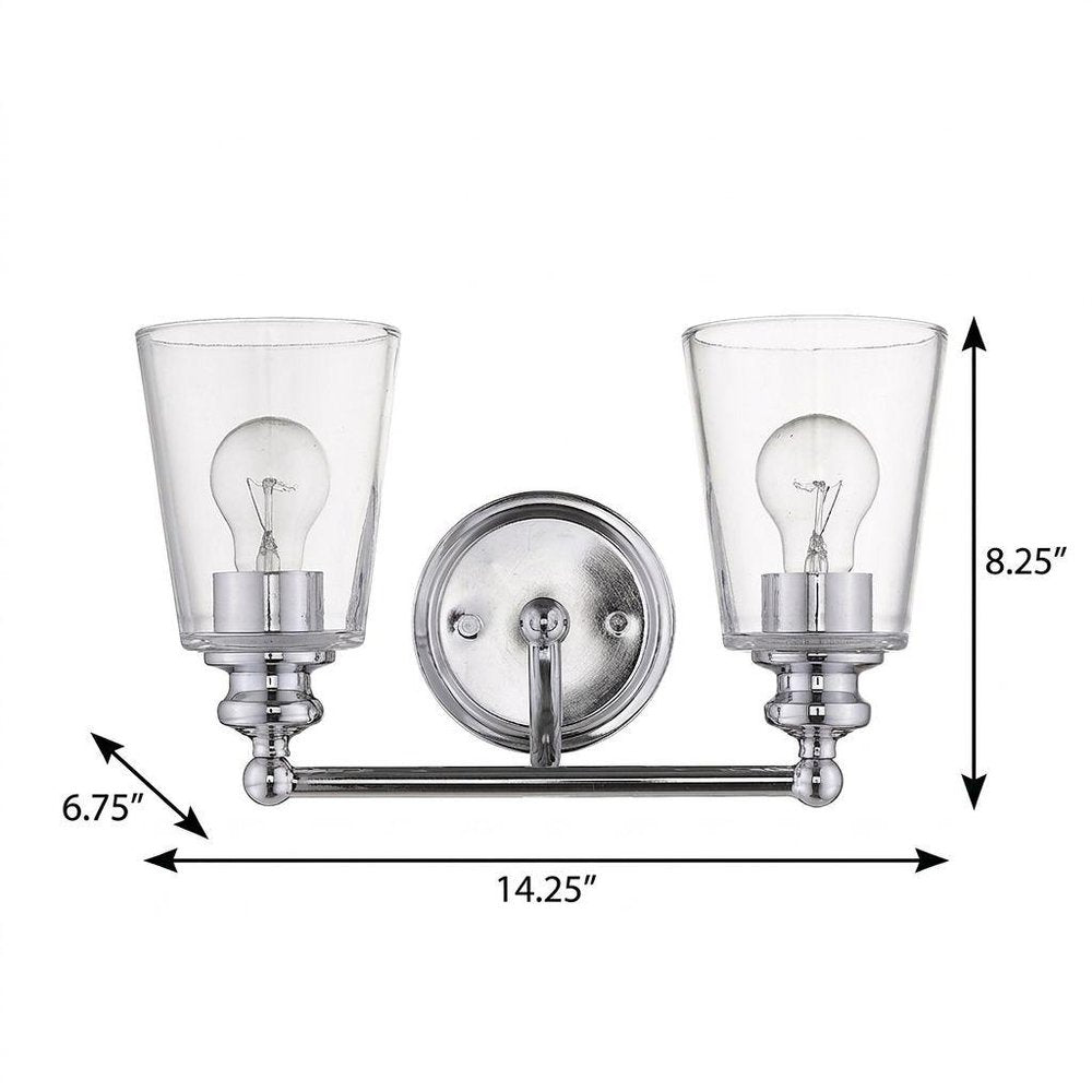 8" Silver And Clear Metal Vanity Flush Mounted Sconce
