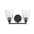 8" Black And Clear Metal Vanity Flush Mounted Sconce