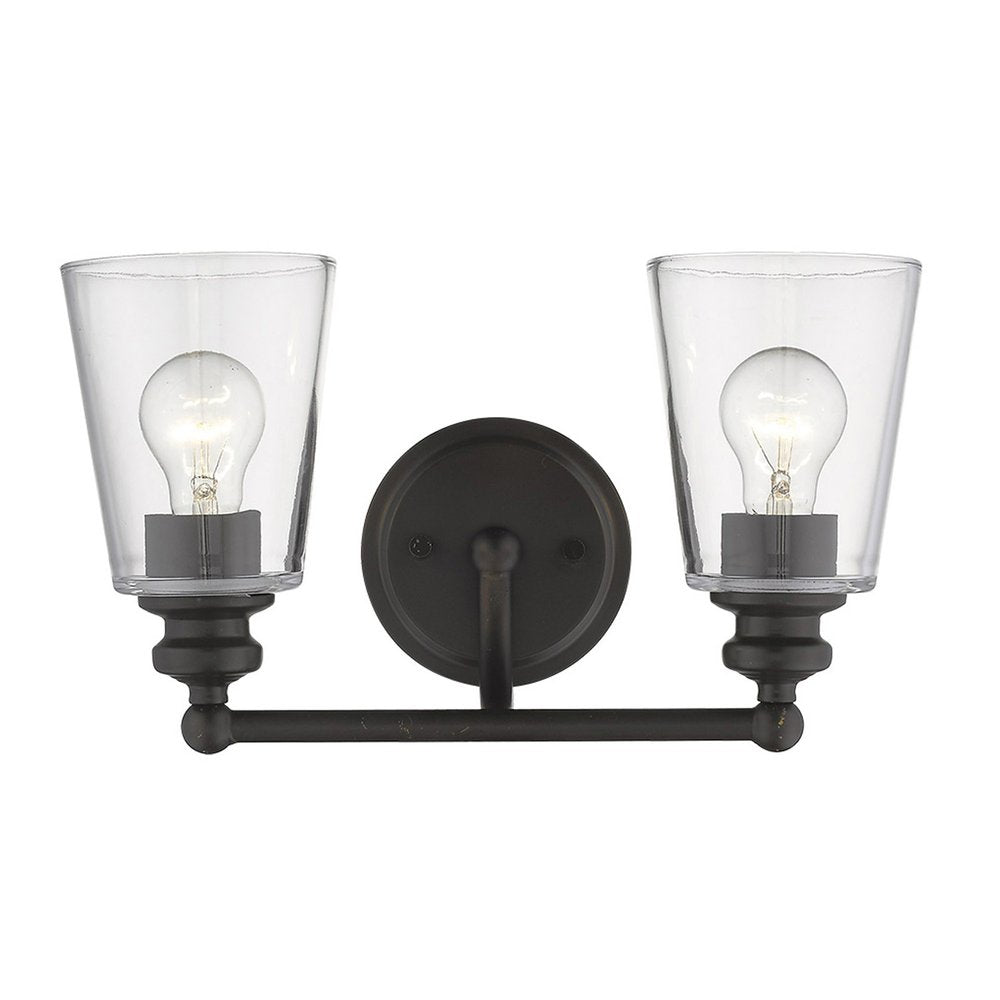 8" Black And Clear Metal Vanity Flush Mounted Sconce