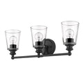 8" Black And Clear Metal Vanity Flush Mounted Sconce