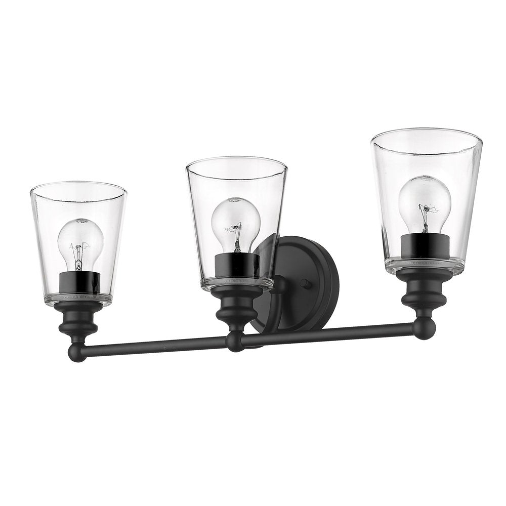 8" Black And Clear Metal Vanity Flush Mounted Sconce