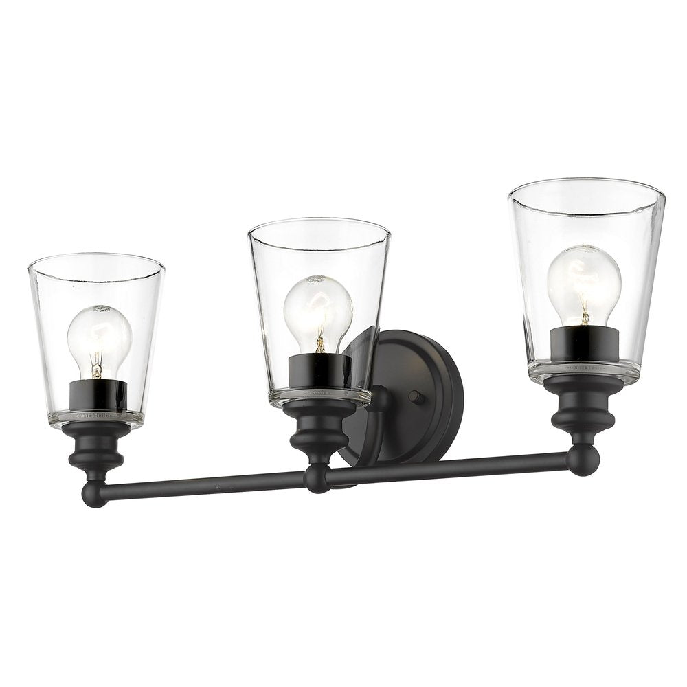 8" Black And Clear Metal Vanity Flush Mounted Sconce