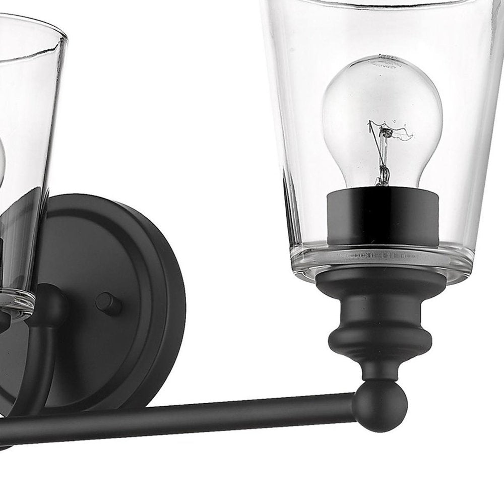 8" Black And Clear Metal Vanity Flush Mounted Sconce