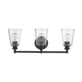 8" Clear And Antiqued Bronze Metal Vanity Flush Mounted Sconce