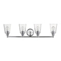 8" Silver And Clear Metal and Glass Vanity Flush Mounted Sconce