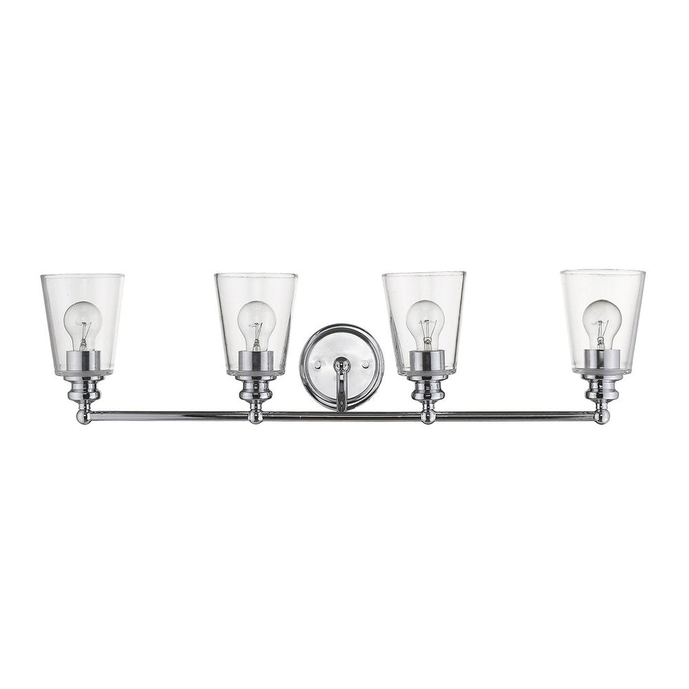 8" Silver And Clear Metal and Glass Vanity Flush Mounted Sconce