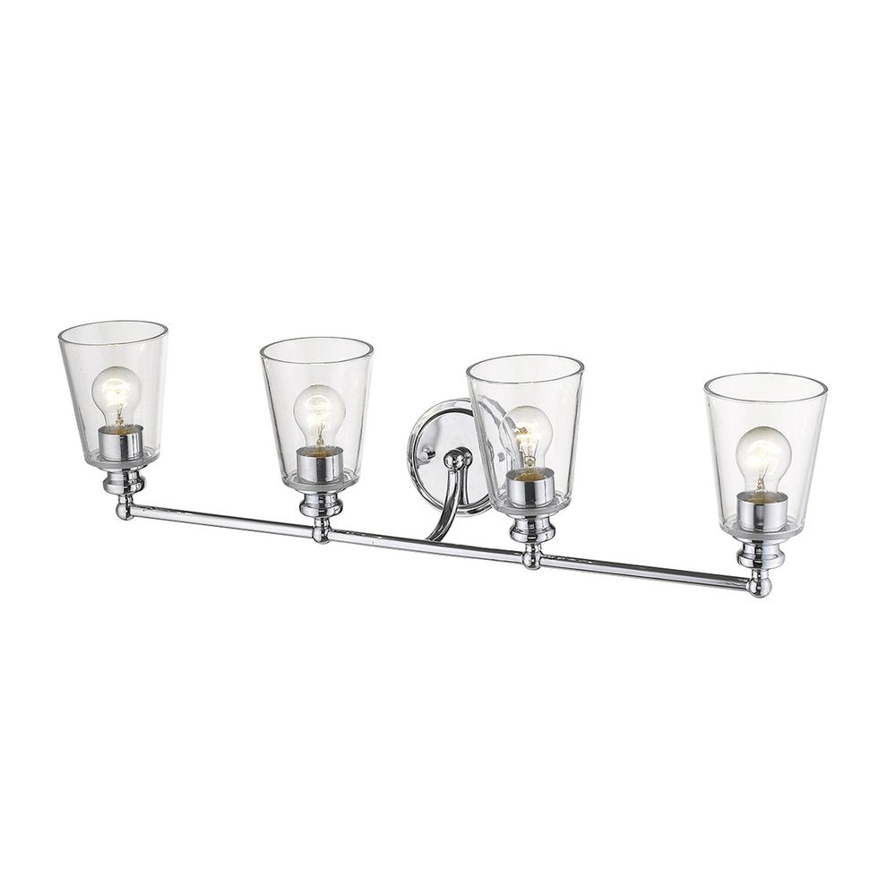 8" Silver And Clear Metal and Glass Vanity Flush Mounted Sconce