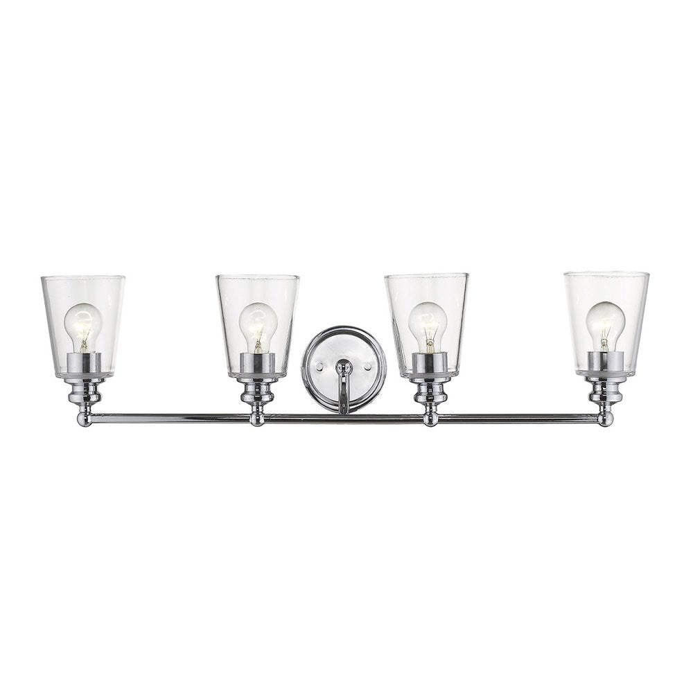 8" Silver And Clear Metal and Glass Vanity Flush Mounted Sconce