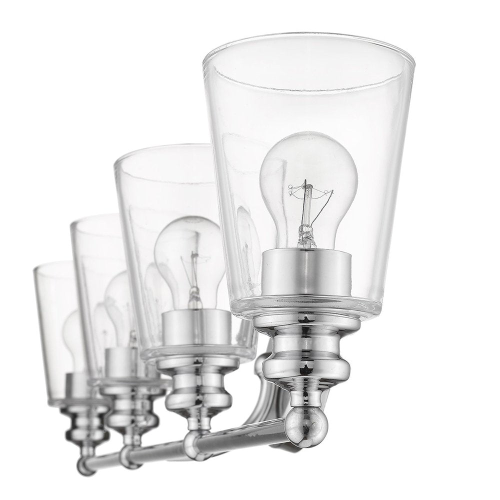 8" Silver And Clear Metal and Glass Vanity Flush Mounted Sconce