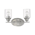 10" Silver And Clear Metal and Glass Vanity Flush Mounted Sconce
