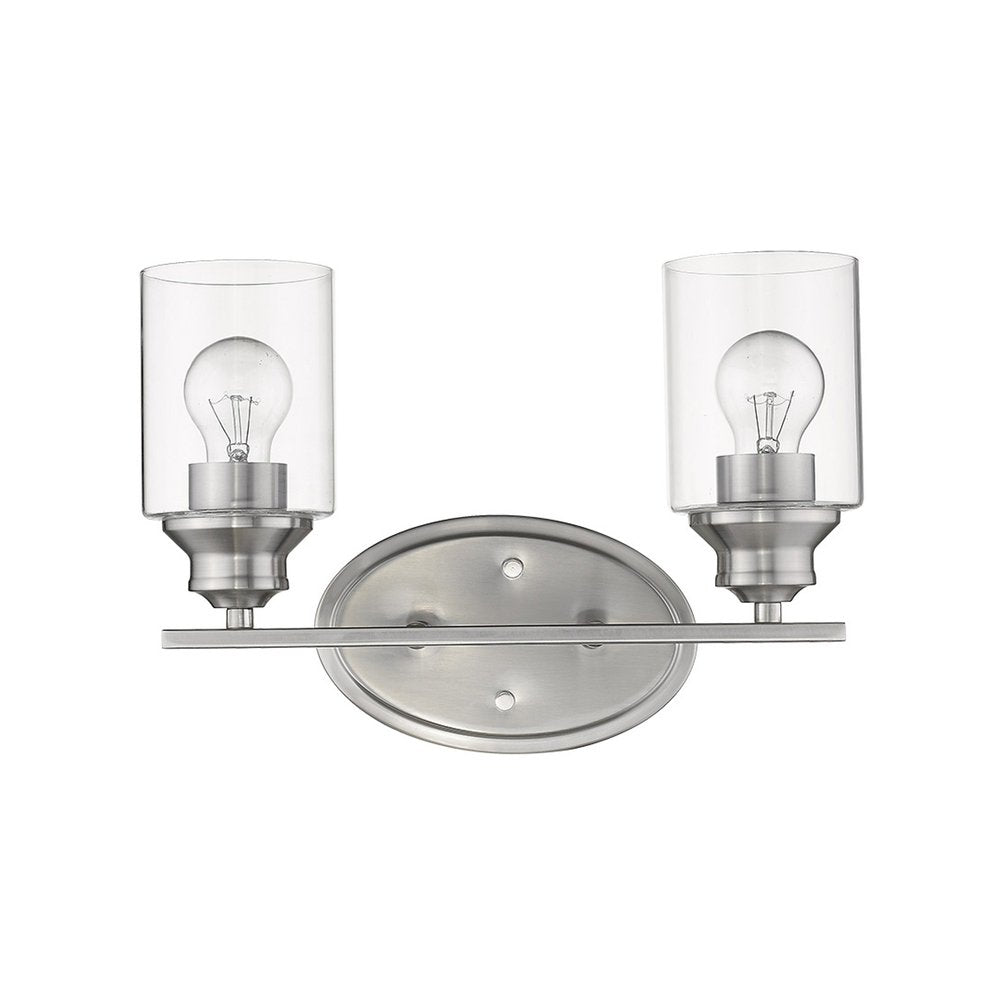 10" Silver And Clear Metal and Glass Vanity Flush Mounted Sconce
