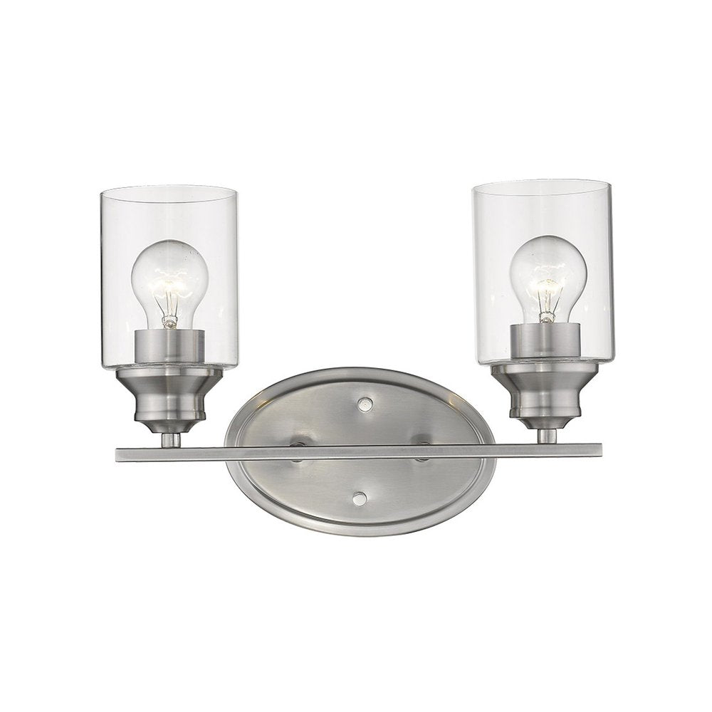 10" Silver And Clear Metal and Glass Vanity Flush Mounted Sconce