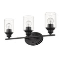 10" Black And Clear Metal and Glass Vanity Flush Mounted Sconce