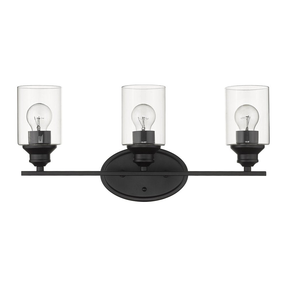 10" Black And Clear Metal and Glass Vanity Flush Mounted Sconce
