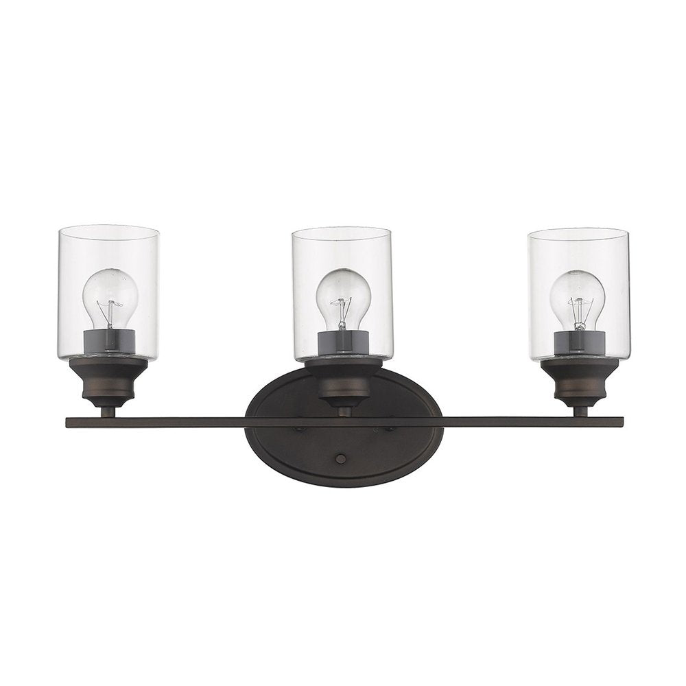 10" Clear And Bronze Metal and Glass Vanity Flush Mounted Sconce