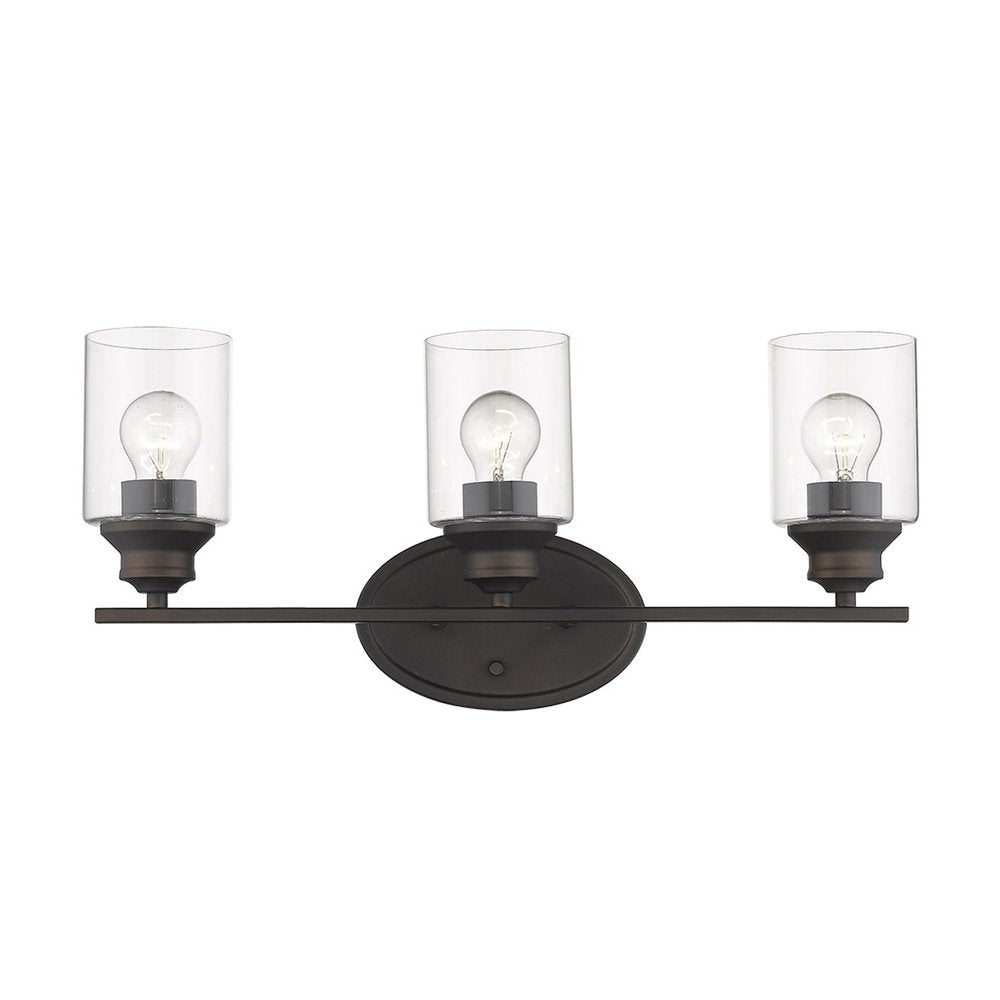 10" Clear And Bronze Metal and Glass Vanity Flush Mounted Sconce