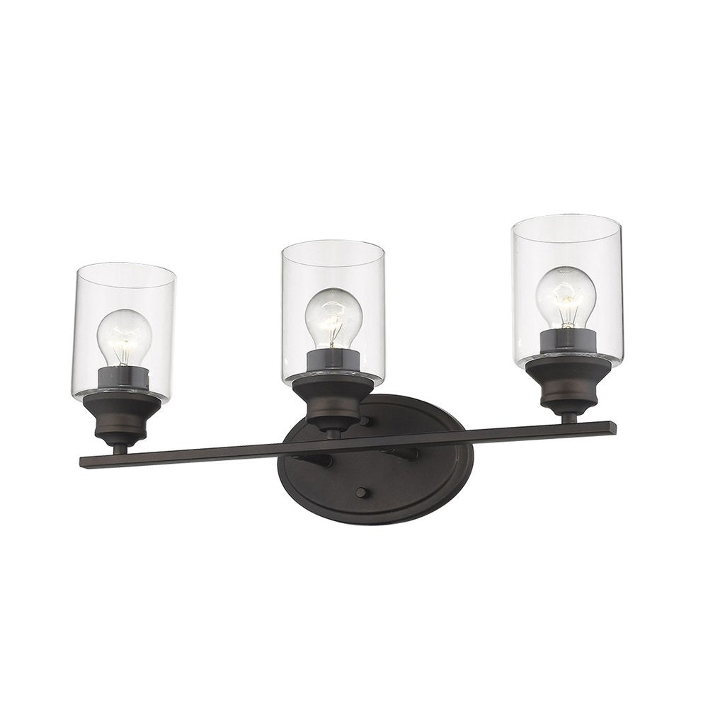 10" Clear And Bronze Metal and Glass Vanity Flush Mounted Sconce
