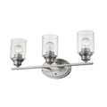 10" Clear And Silver Metal and Glass Vanity Flush Mounted Sconce