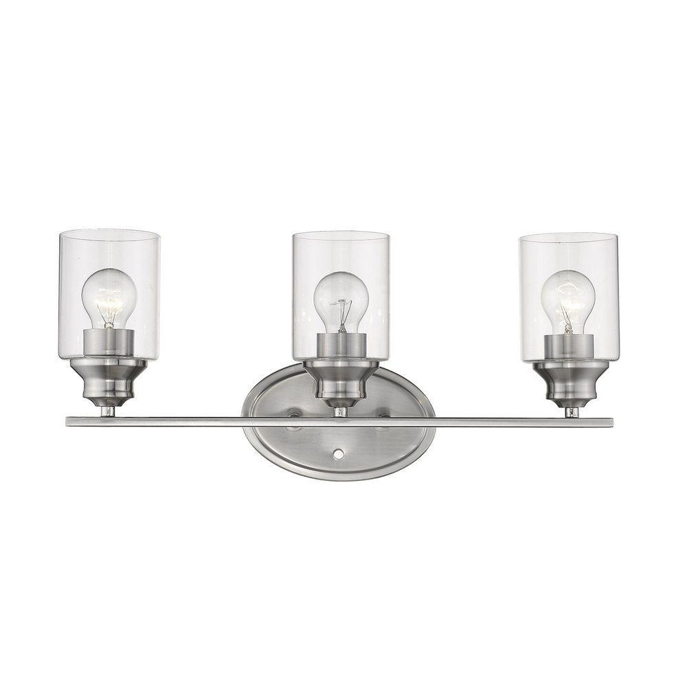 10" Clear And Silver Metal and Glass Vanity Flush Mounted Sconce