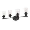 10" Black And Clear Metal Vanity Flush Mounted Sconce
