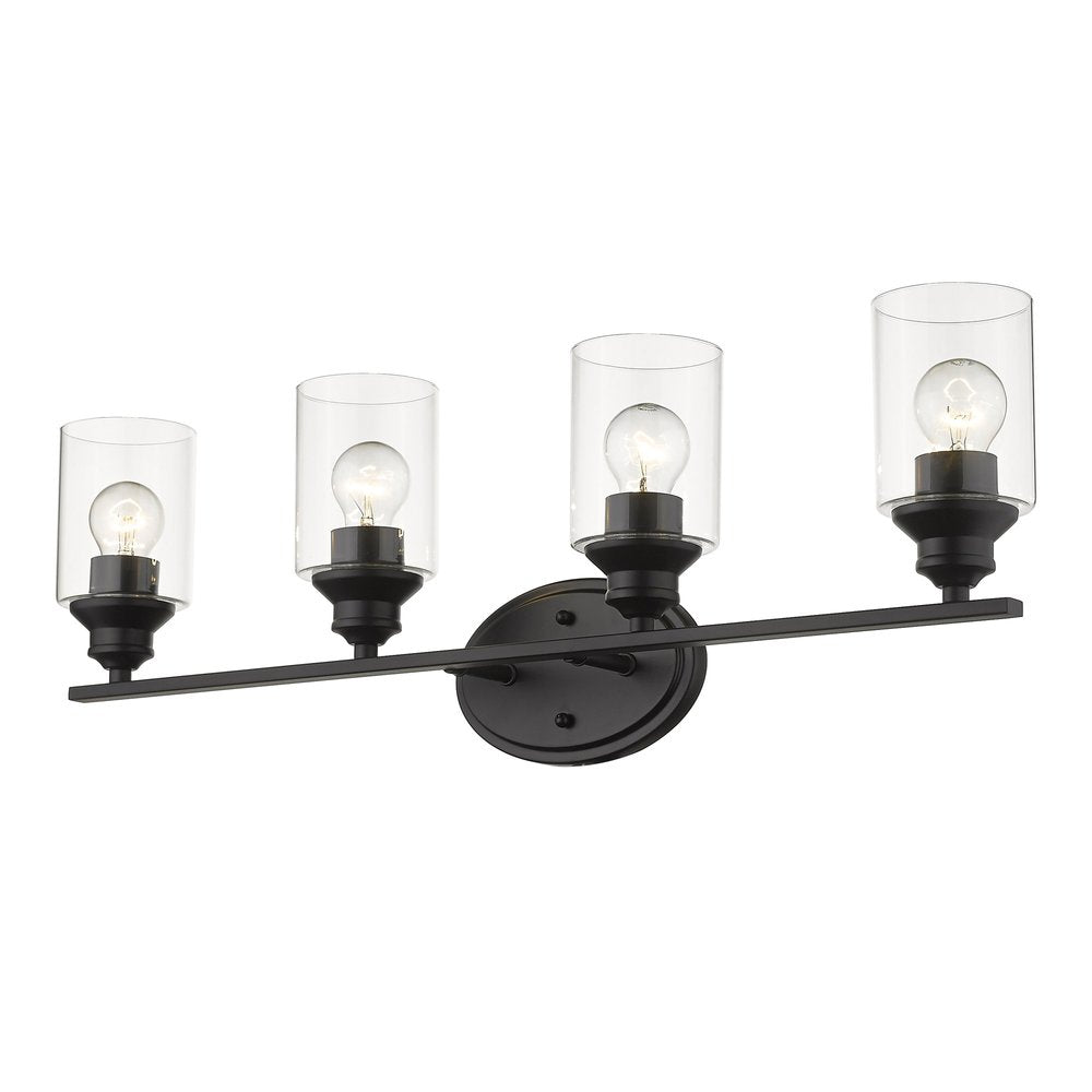 10" Black And Clear Metal Vanity Flush Mounted Sconce