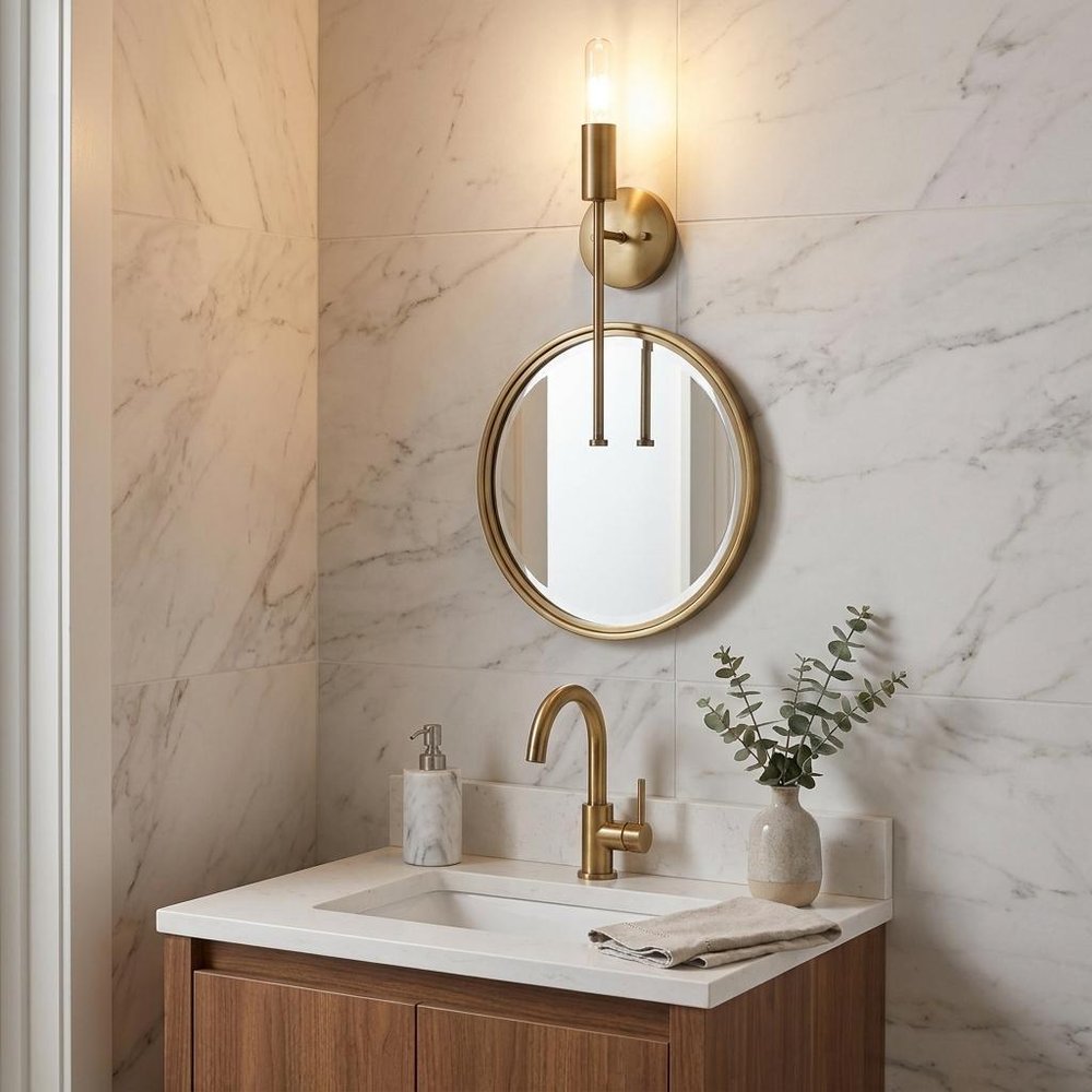 Dull Gold Narrow Bulb Wall Light