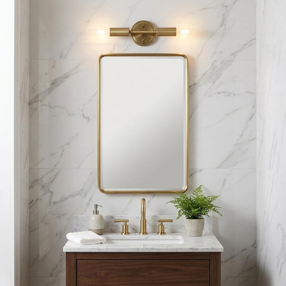 5" Gold Metal Vanity Flush Mounted Sconce