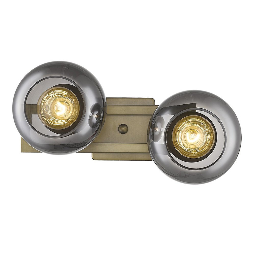 9" Smoky Black And Brass Metal Vanity Flush Mounted Sconce