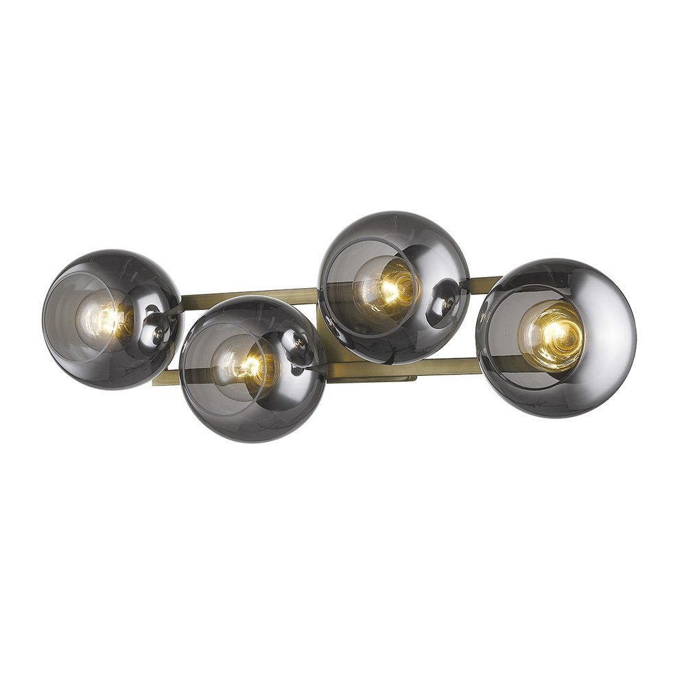 Lunette 4-Light Aged Brass Sconce on a white background
