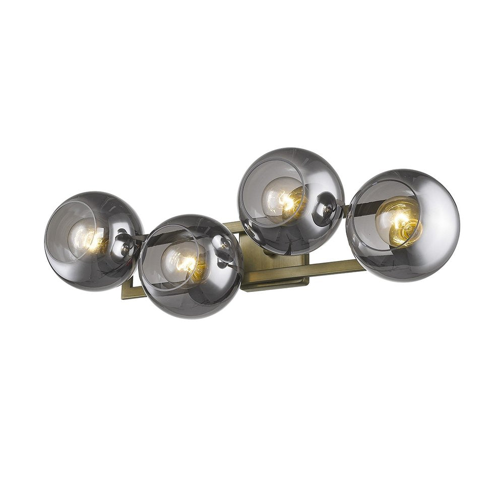 Lunette 4-Light Aged Brass Sconce on a white background