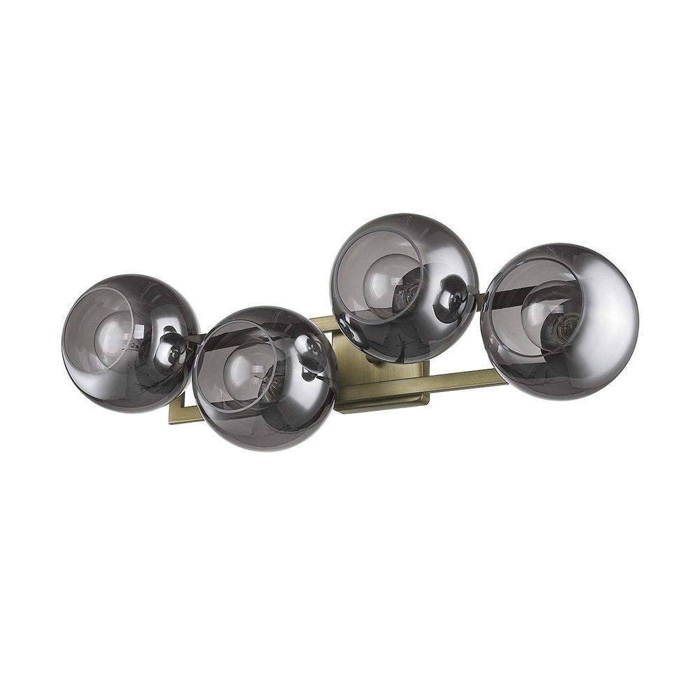 Lunette 4-Light Aged Brass Sconce on a white background