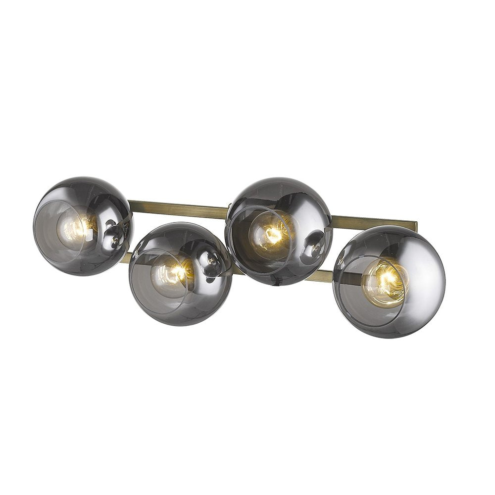 Lunette 4-Light Aged Brass Sconce on a white background