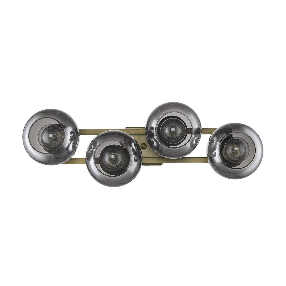 Lunette 4-Light Aged Brass Sconce on a white background