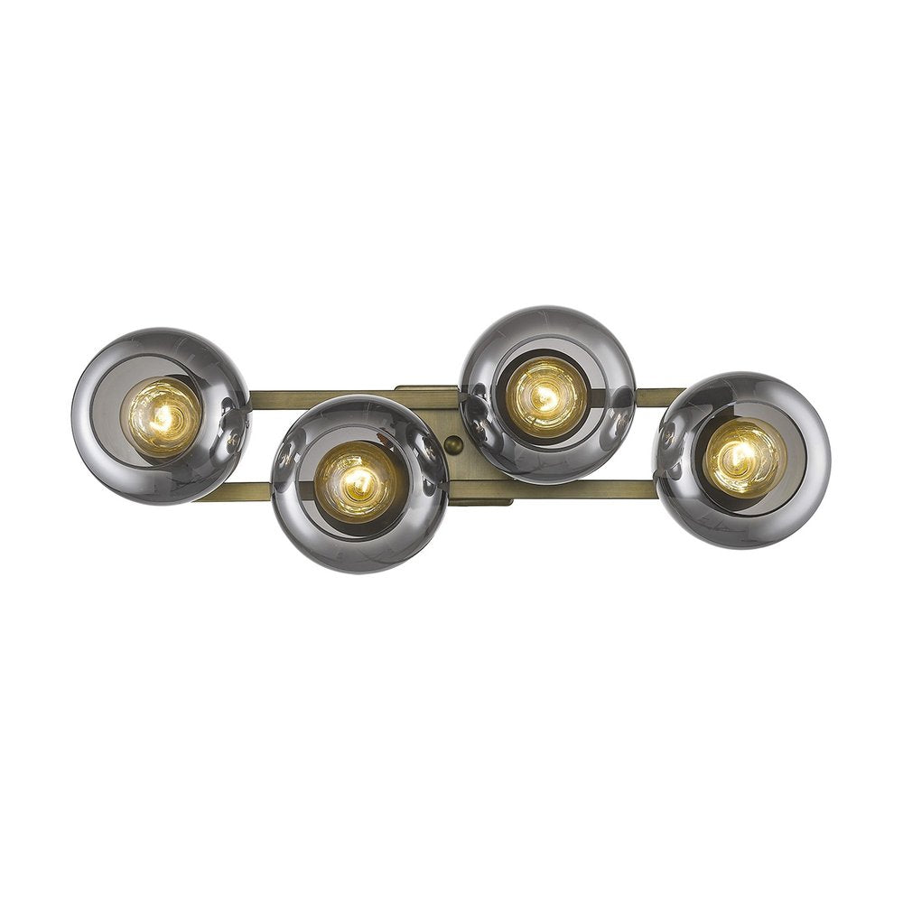 Lunette 4-Light Aged Brass Sconce on a white background