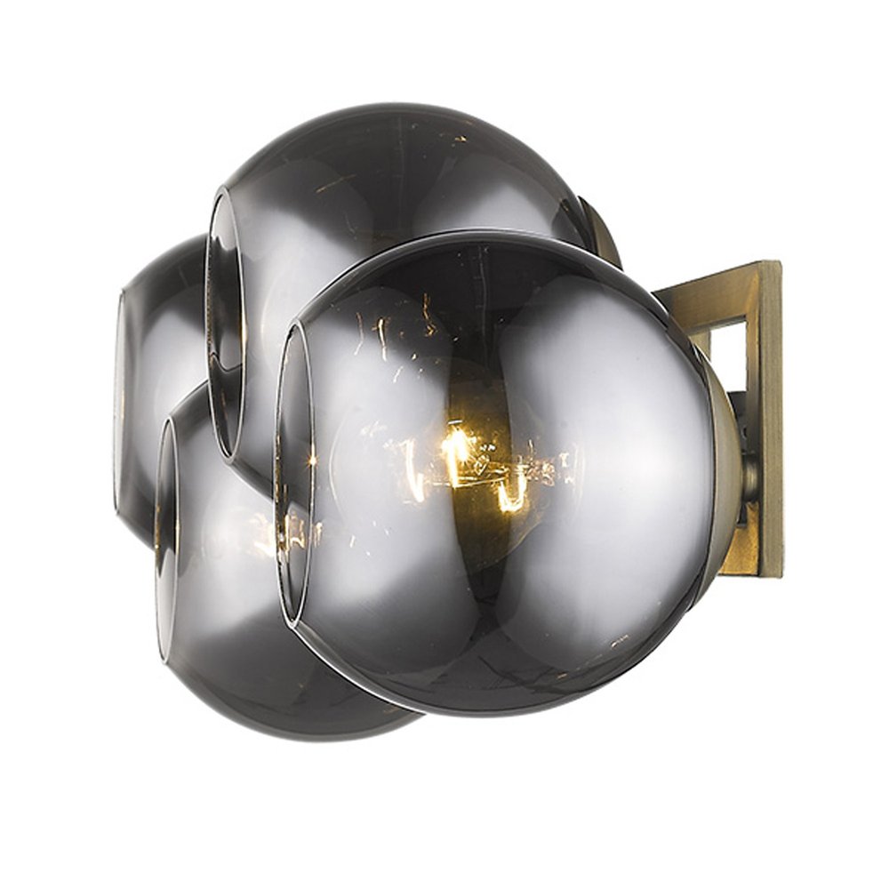 Lunette 4-Light Aged Brass Sconce on a white background
