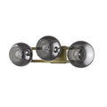 9" Smoky Black And Brass Metal Vanity Flush Mounted Sconce