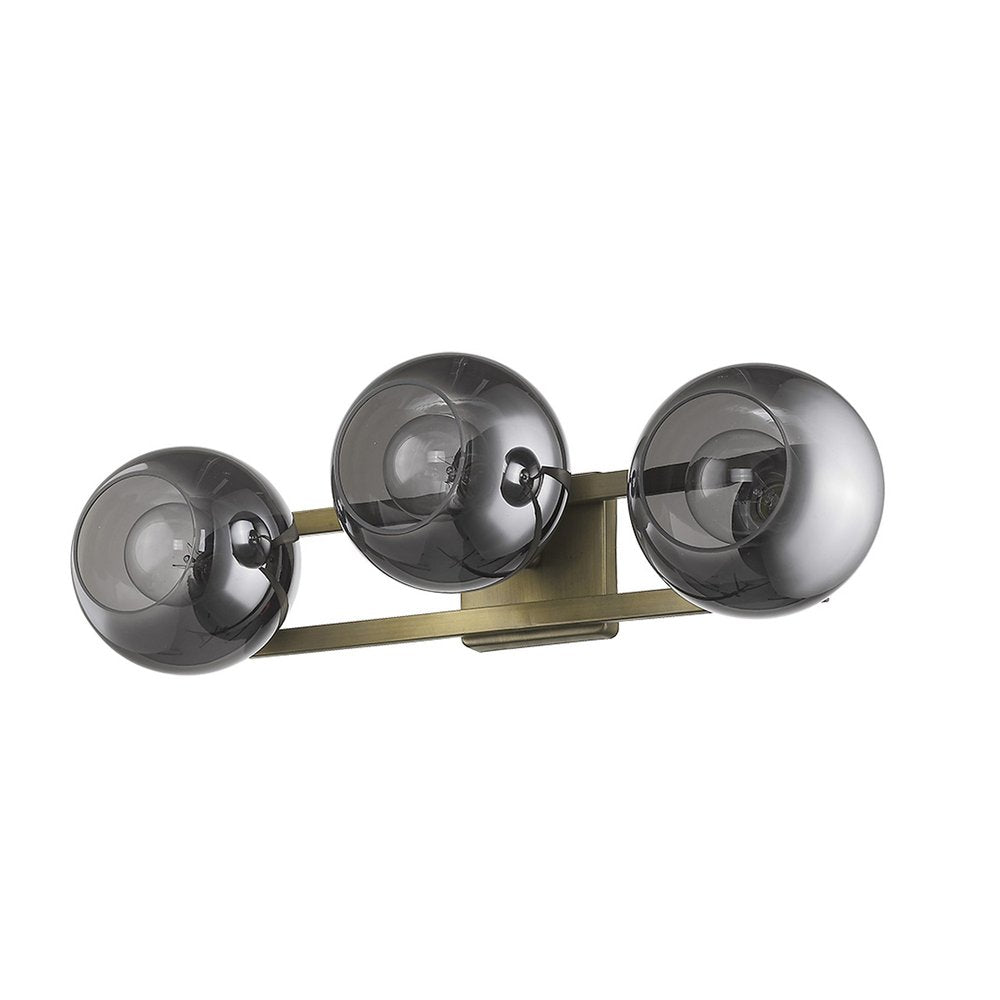 9" Smoky Black And Brass Metal Vanity Flush Mounted Sconce