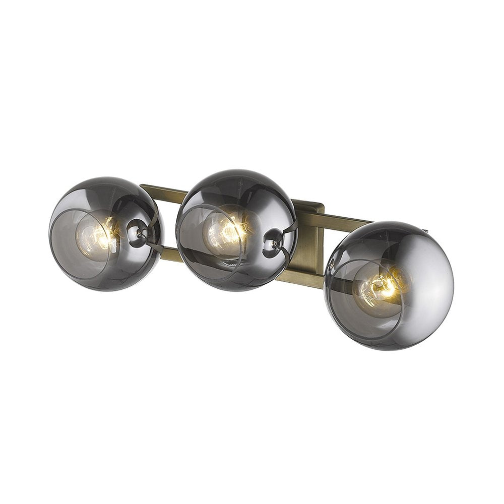 9" Smoky Black And Brass Metal Vanity Flush Mounted Sconce